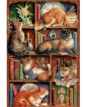 Puzzle Cobble Hill - Feline Bookcase, 2000 piese (47545)