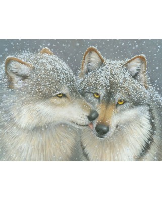 Puzzle Cobble Hill - Kathy Goff: Wolf Kiss, 500 piese XXL (56117)