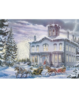 Puzzle Cobble Hill - Lance Russwurm: Christmas at Kilbride, 275 piese XXL (44436)
