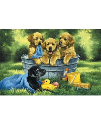 Puzzle Cobble Hill - Linda Picken: Puppy Bath, 60 piese XXL (44478)