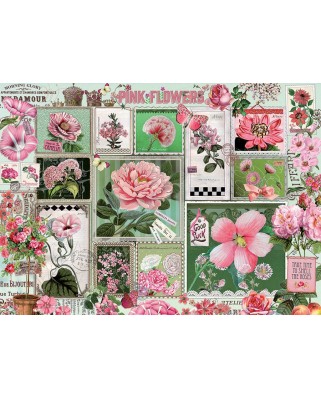 Puzzle Cobble Hill - Pink Flowers, 1000 piese (64984)