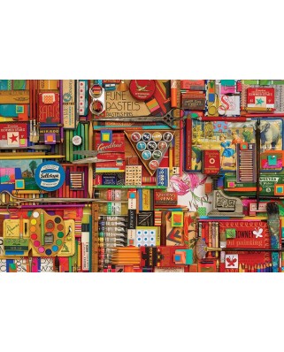 Puzzle Cobble Hill - Shelley Davies: Vintage Art Supplies, 2000 piese (56064)