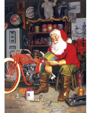 Puzzle Cobble Hill - Tom Newsom: Santa's Flying Merkel, 1000 piese (44359)