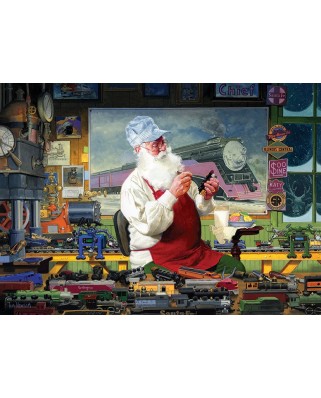 Puzzle Cobble Hill - Tom Newsom: Santa's Hobby, 1000 piese (56099)