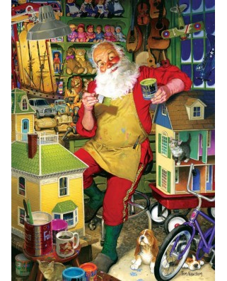 Puzzle Cobble Hill - Tom Newsom: Santa's Workshop, 1000 piese (44511)