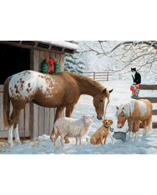 Puzzle Cobble Hill - Winter Barnyard, 350 piese XXL (58298)