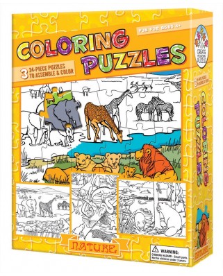 Puzzle de colorat Cobble Hill - Nature, 3x24 piese (44472)