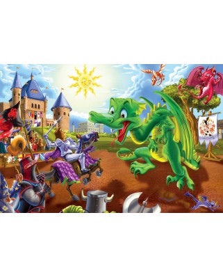 Puzzle de podea Cobble Hill - Knights and Dragons, 36 piese XXL (44549)