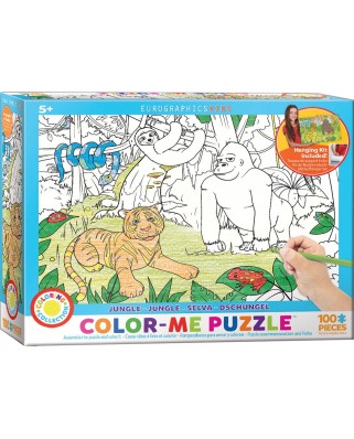 Puzzle de colorat Eurographics - Color Me - Jungle, 100 piese (6111-0892)