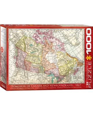 Puzzle Eurographics - Antique Map - Dominion of Canada & Newfoundland, 1000 piese (6000-5304)