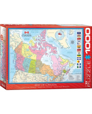Puzzle Eurographics - Map of Canada, 1000 piese (6000-0781)