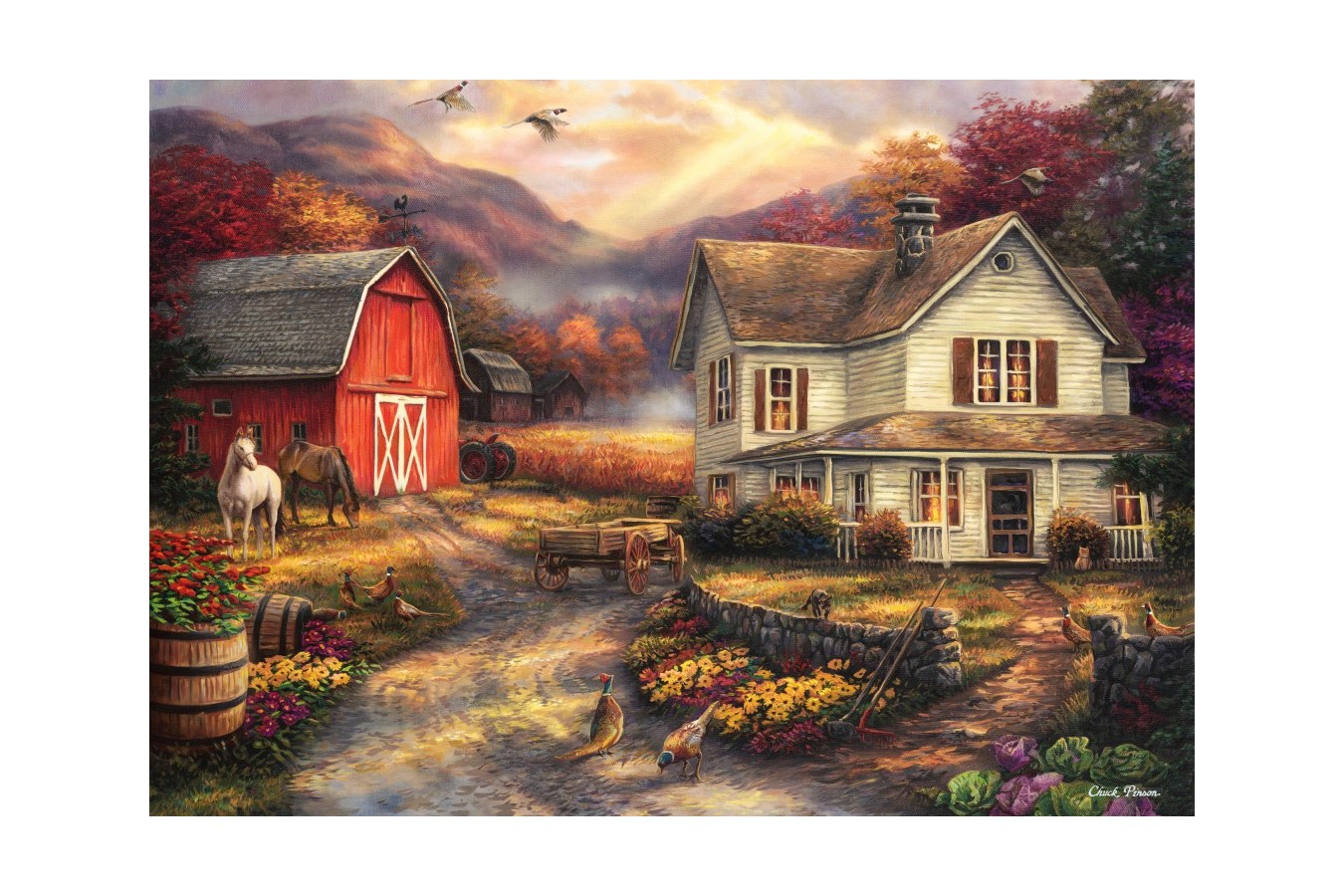 Puzzle Grafika - Chuck Pinson: Relaxing on the Farm, 1500 piese (62168)