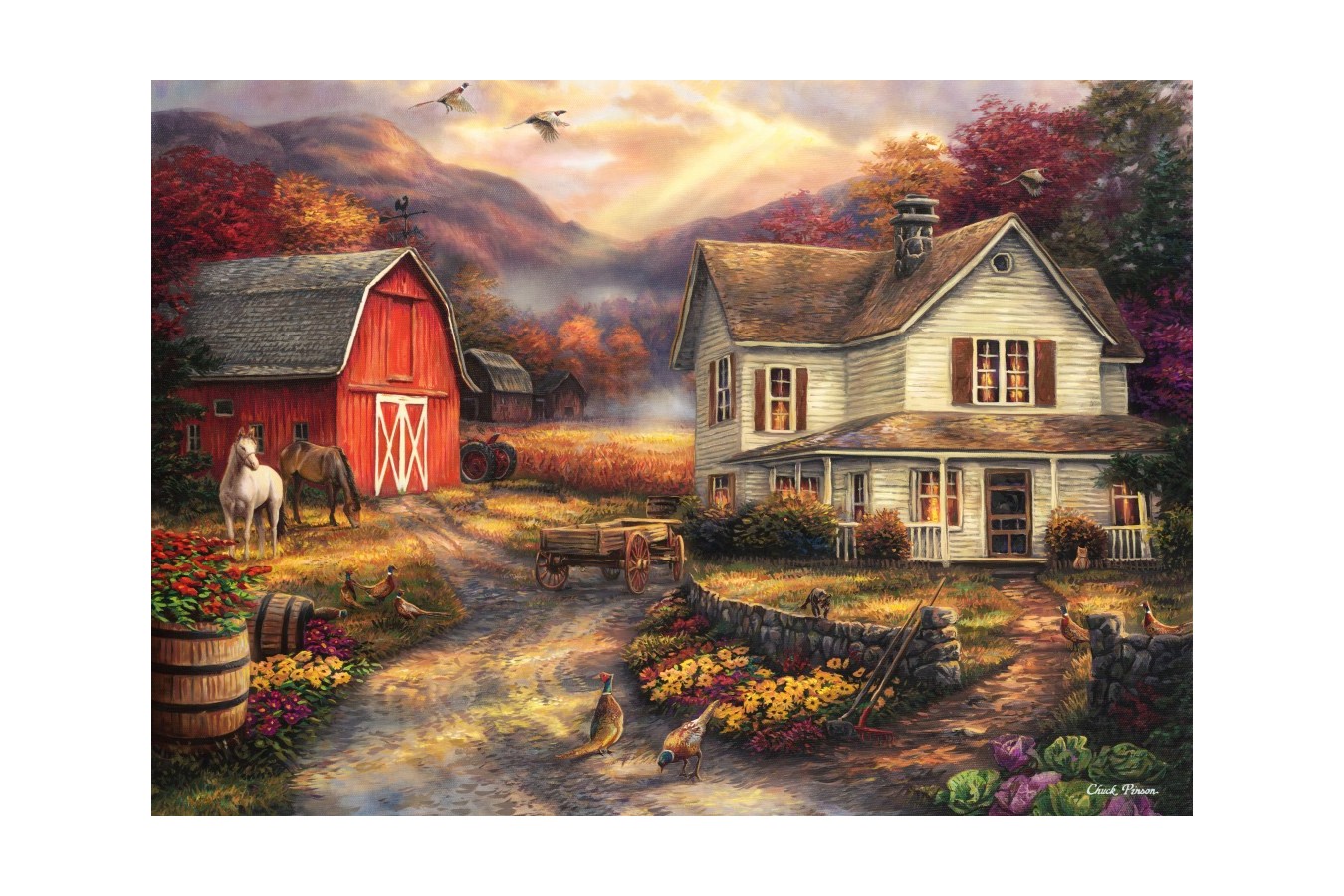 Puzzle Grafika - Chuck Pinson: Relaxing on the Farm, 2000 piese (62167)