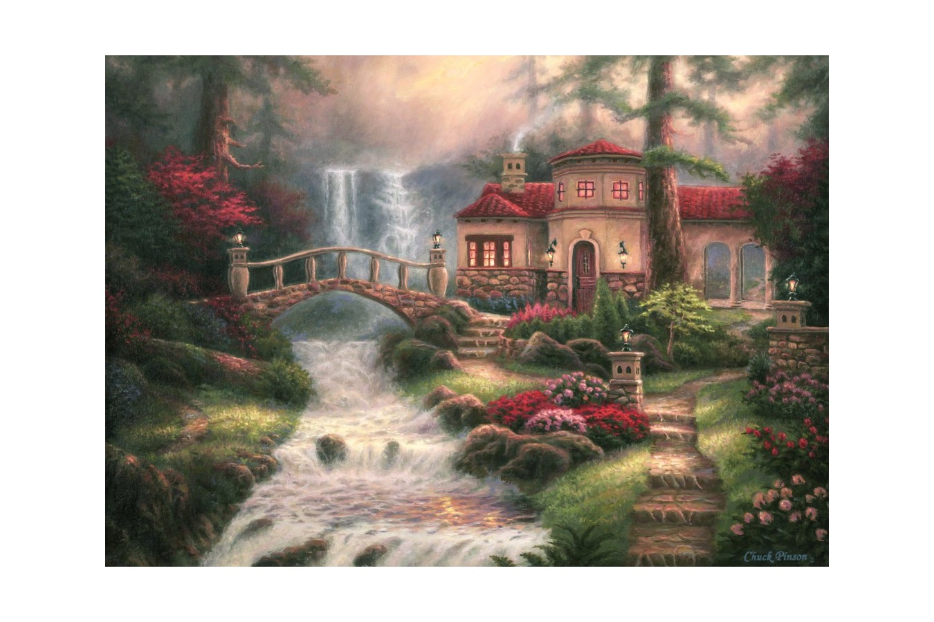 Puzzle Grafika - Chuck Pinson: Sierra River Falls, 2000 piese (63124)
