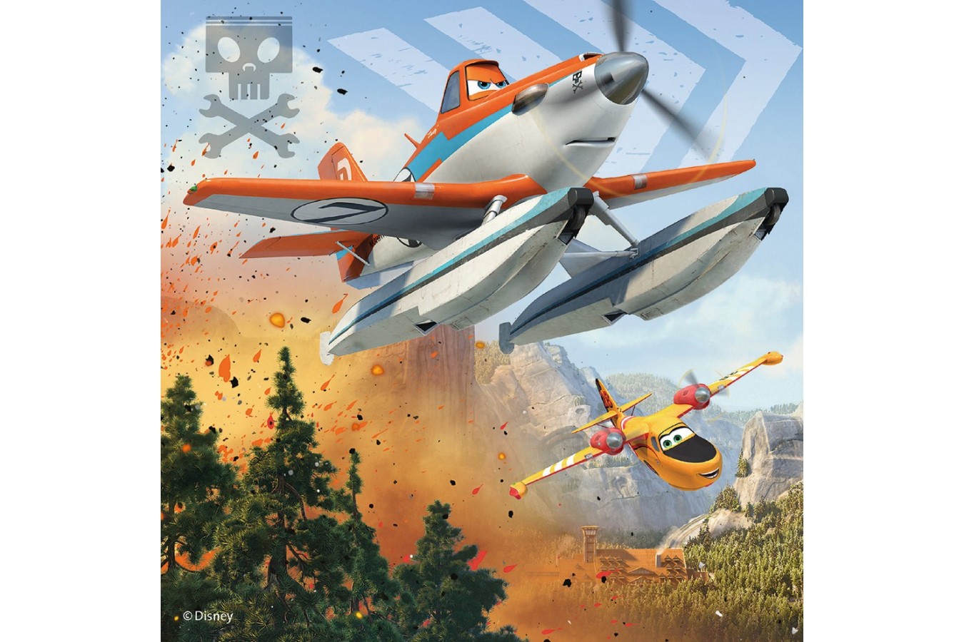 Puzzle Ravensburger - Planes Echipa De Salvare Impotriva Focului, 25/36/49 piese (07288)