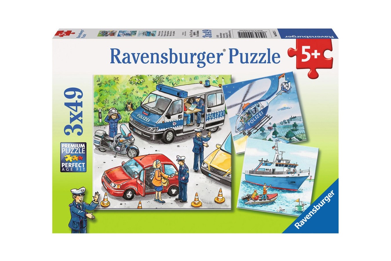 Puzzle Ravensburger - Politie, 3x49 piese (09221)