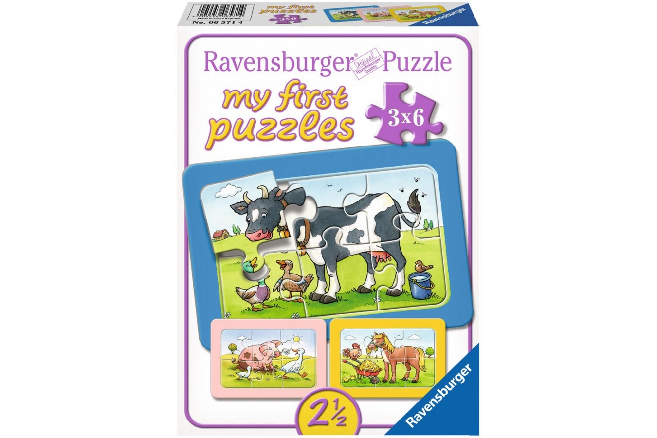 Puzzle Ravensburger - Animale Prieteni, 3x6 piese (06571)