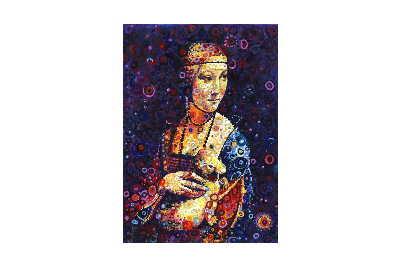 Puzzle Grafika - Leonardo Da Vinci: Lady with an Ermine, by Sally Rich, 1500 piese (63600)