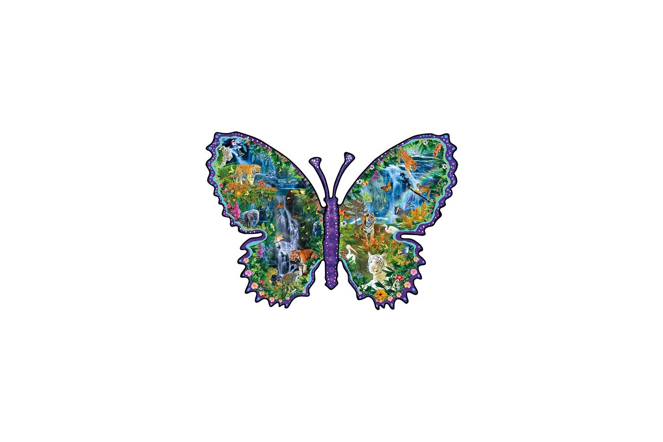 Puzzle contur SunsOut - Alixandra Mullins: Rainforest Butterfly, 1000 piese (45396)