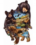 Puzzle contur SunsOut - Cynthie Fisher: Bear Family Adventure, 1000 piese (64385)