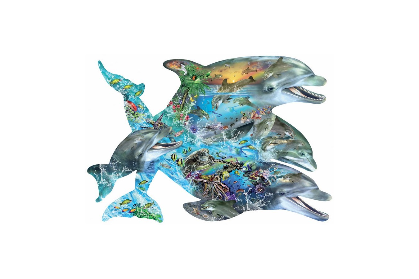 Puzzle contur SunsOut - Lori Schory: Song of the Dolphins, 1000 piese (64374)