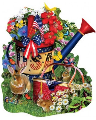 Puzzle contur SunsOut - Lori Schory: Summer Watering Can, 1000 piese (64428)