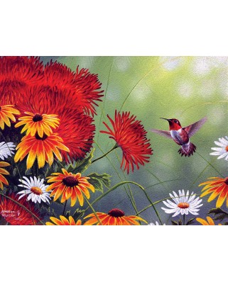 Puzzle SunsOut - Abraham Hunter: Hummingbird and Red Flower, 1000 piese (64331)
