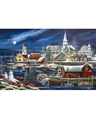 Puzzle SunsOut - Debbi Wetzel: Winter Harbor, 1000 piese (64161)
