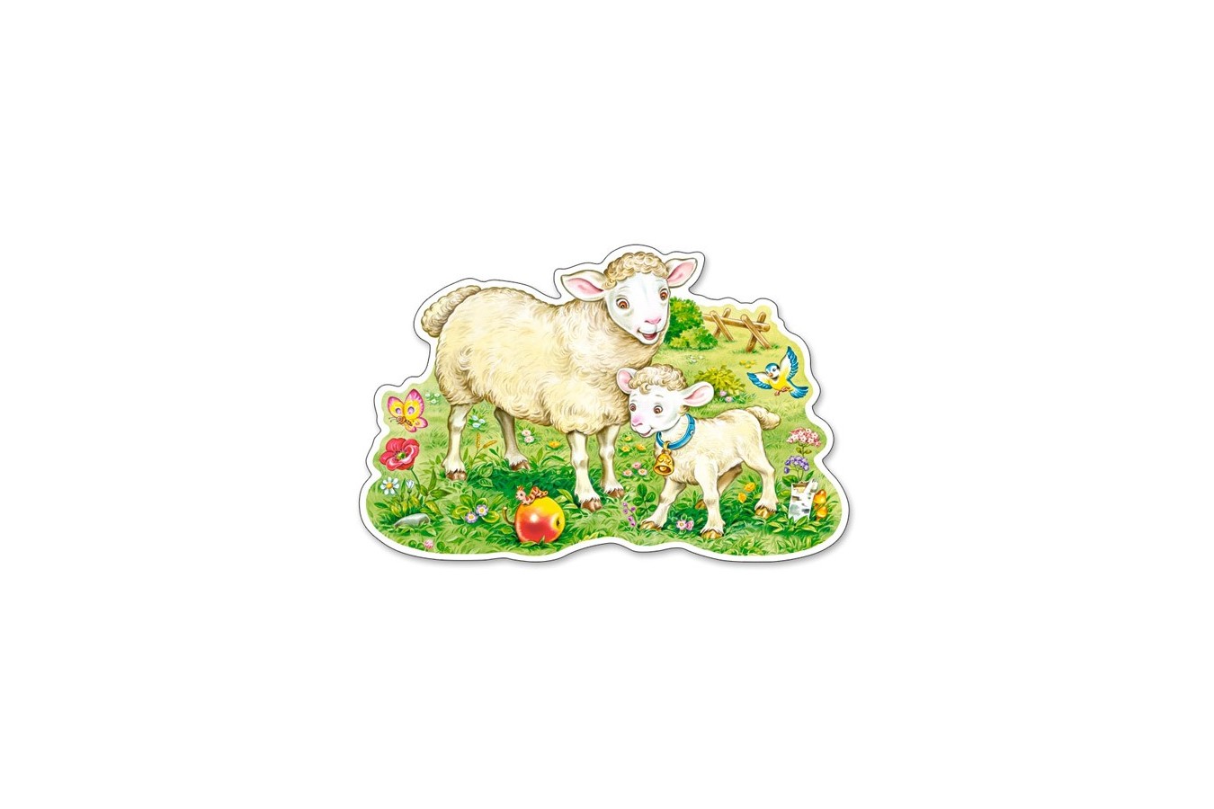 Puzzle contur Castorland - A Lamb With His Mom, 12 piese XXL (120079)