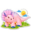 Puzzle contur Castorland - Pink Baby Triceratop, 12 piese XXL (120048)