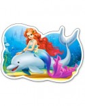 Puzzle contur Castorland - Little Mermaid And The Dolphin, 15 piese (15160)