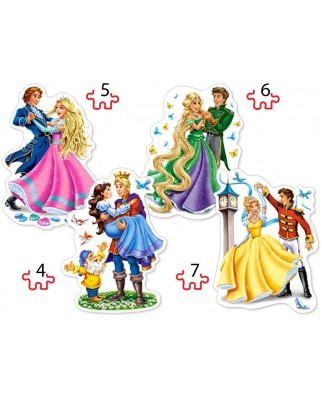 Puzzle Castorland - Princesses in love, 4/5/6/7 piese XXL (04461)