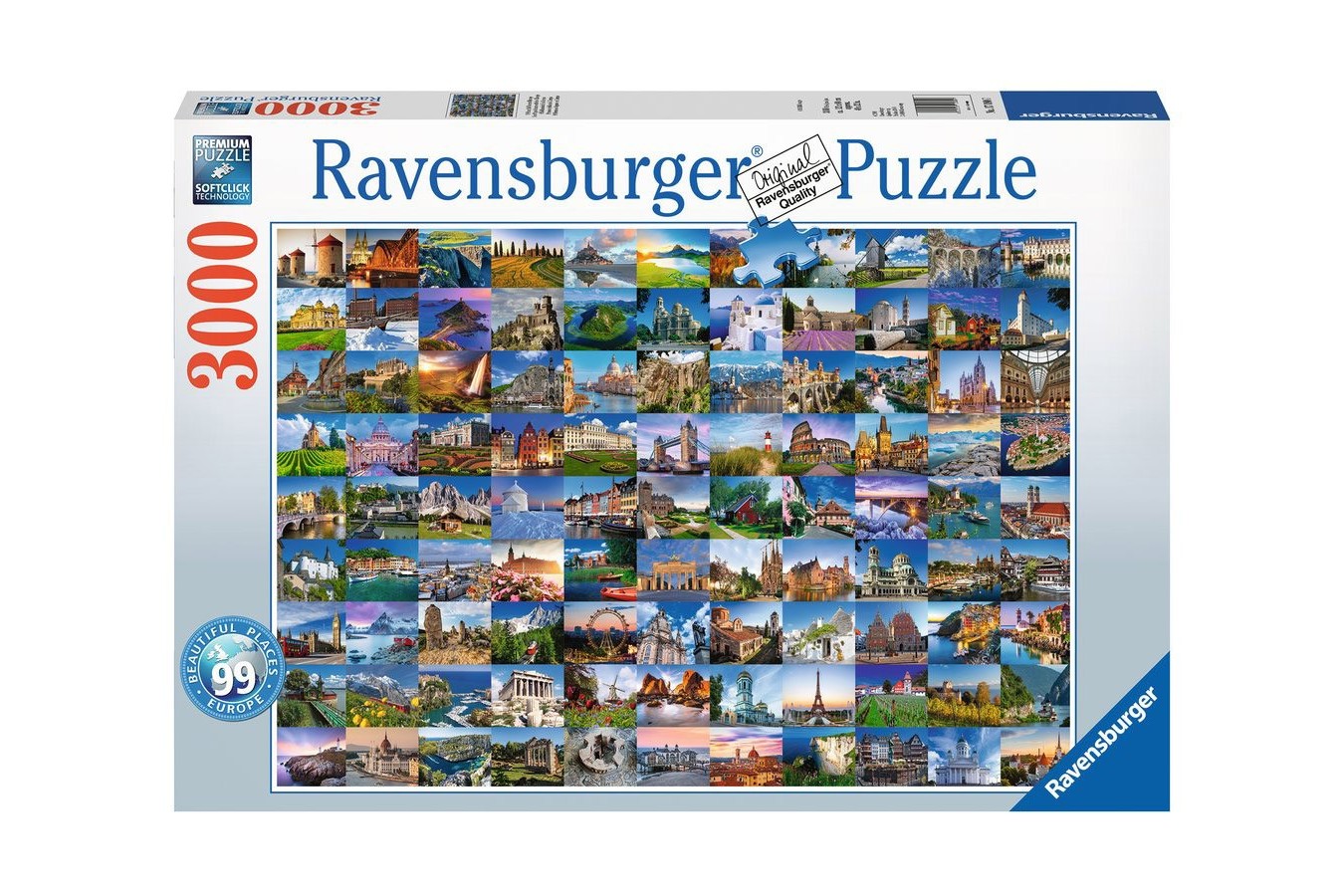 Puzzle Ravensburger - 99 Beautiful Places In Europe, 3000 piese (Ravensburger-17080)
