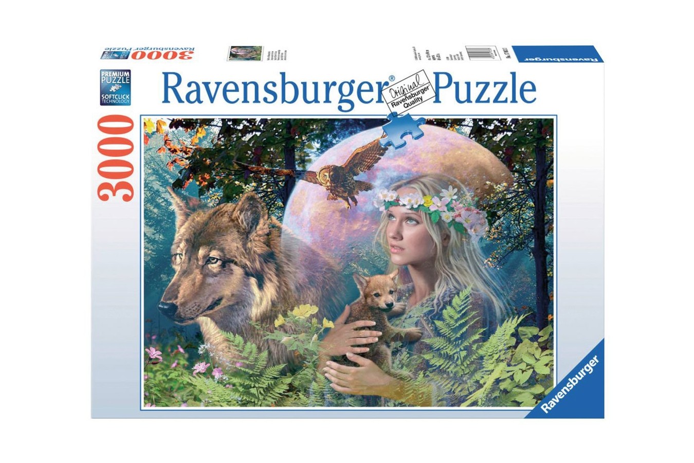 Puzzle Ravensburger - Wolves In The Moonlight, 3000 piese (Ravensburger-17033)