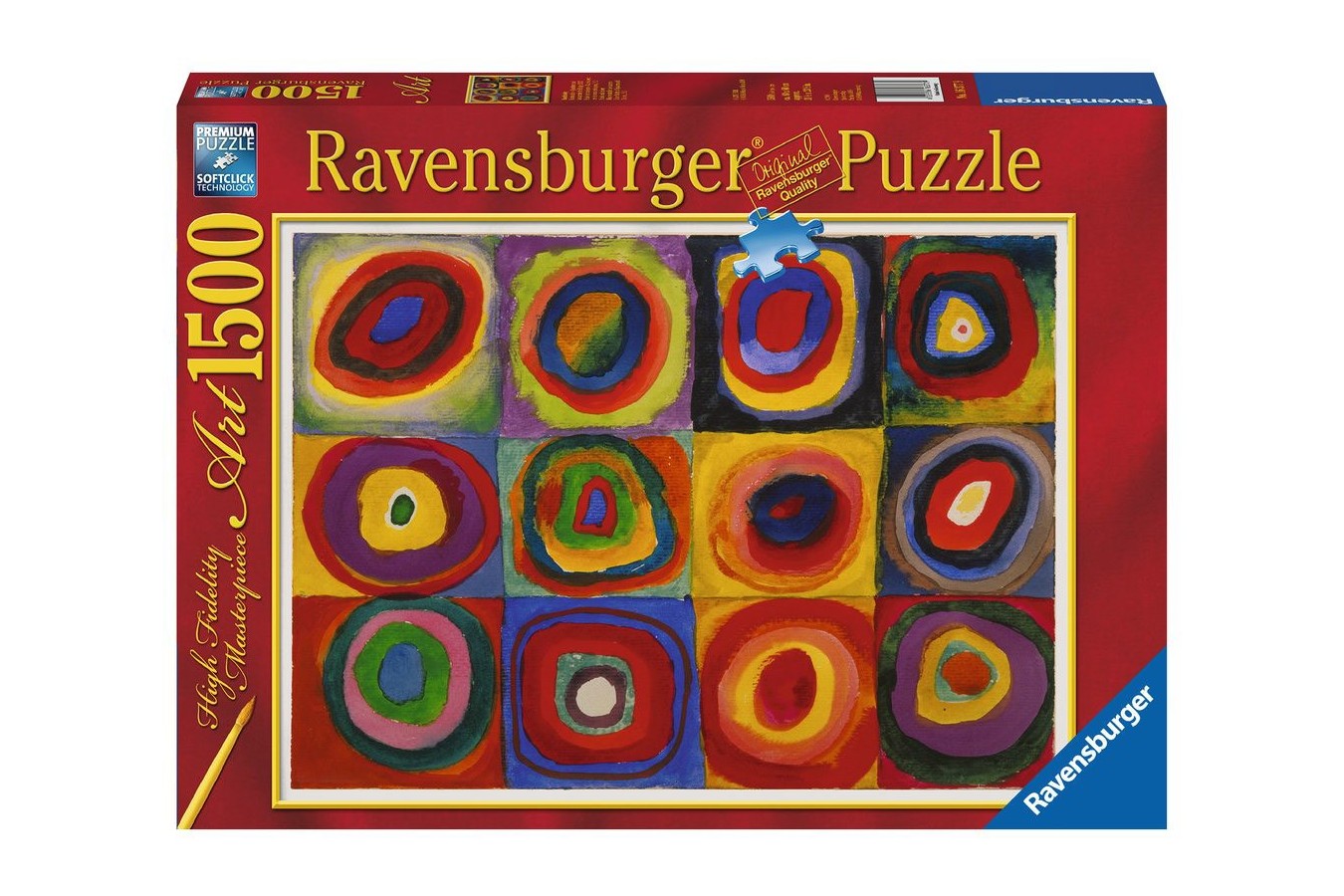 Puzzle Ravensburger - Vassily Kandinsky: Squares With Concentric Rings, 1500 piese (Ravensburger-16377)