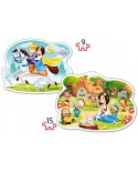 Puzzle Castorland 2 in 1 Contur - Snow White And The Seven Dwarfs, 9/15 Piese