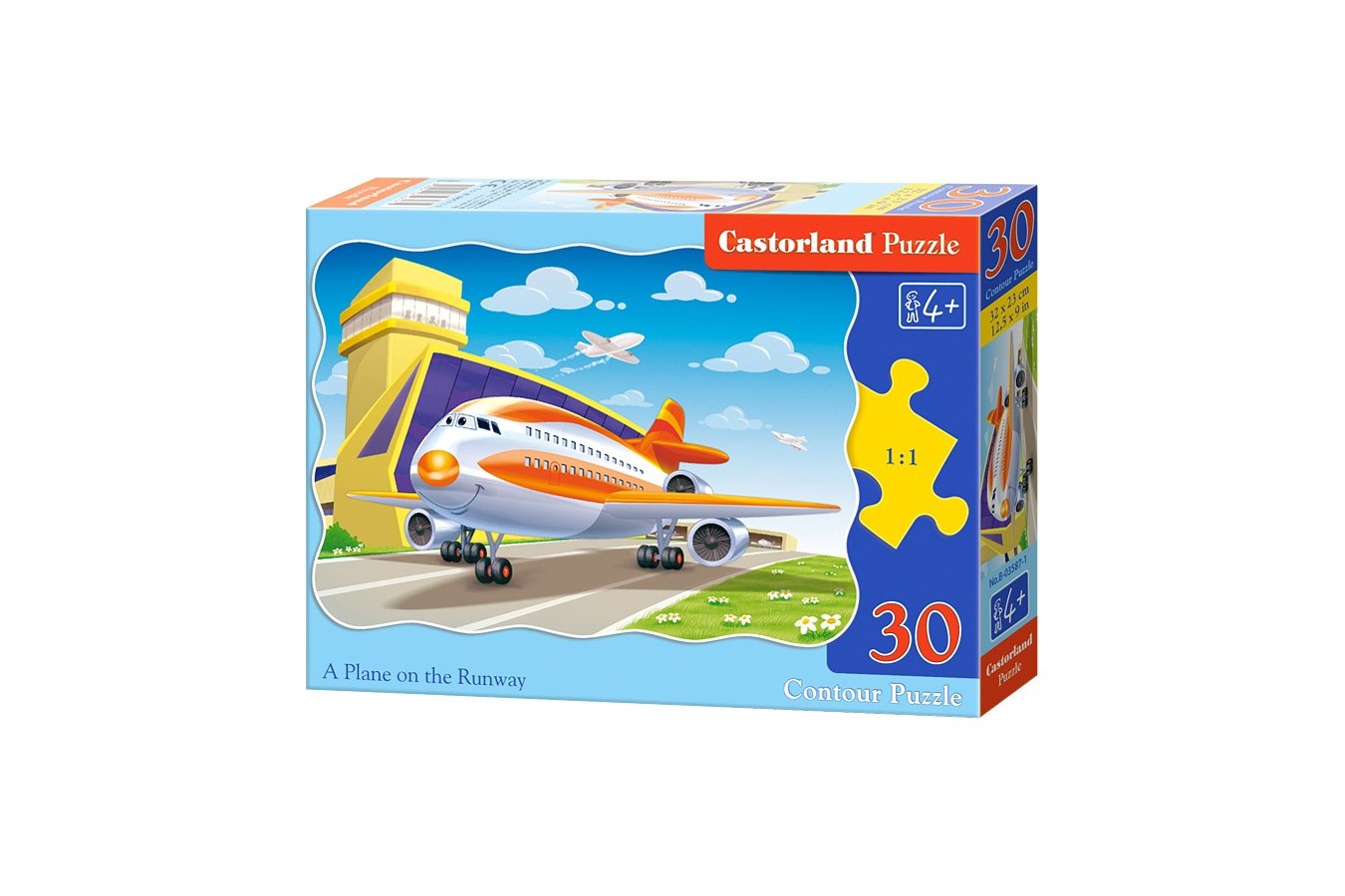 Puzzle Castorland - A plane on the Runway, 30 piese
