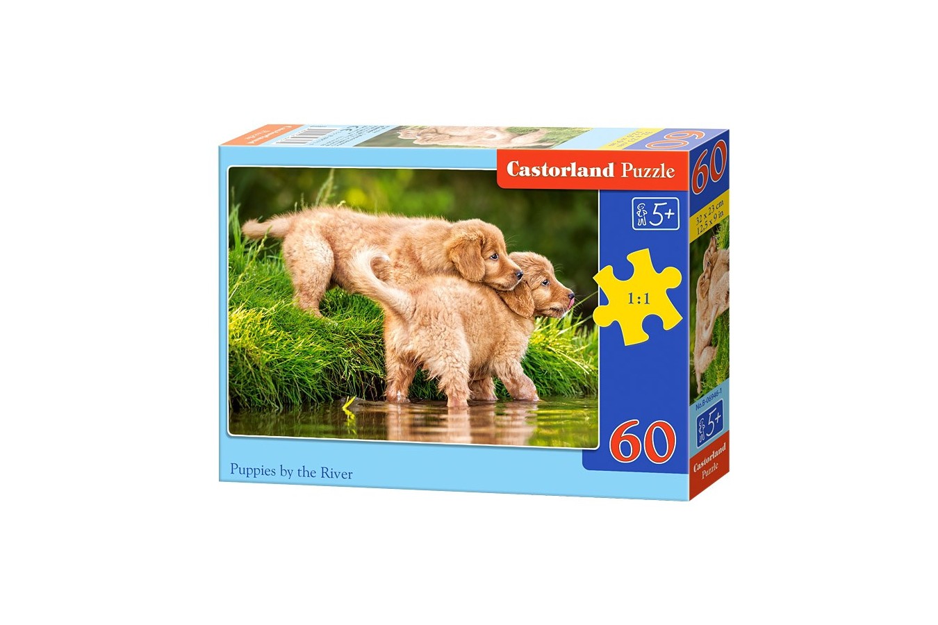 Puzzle Castorland - Puppies by the river, 60 piese