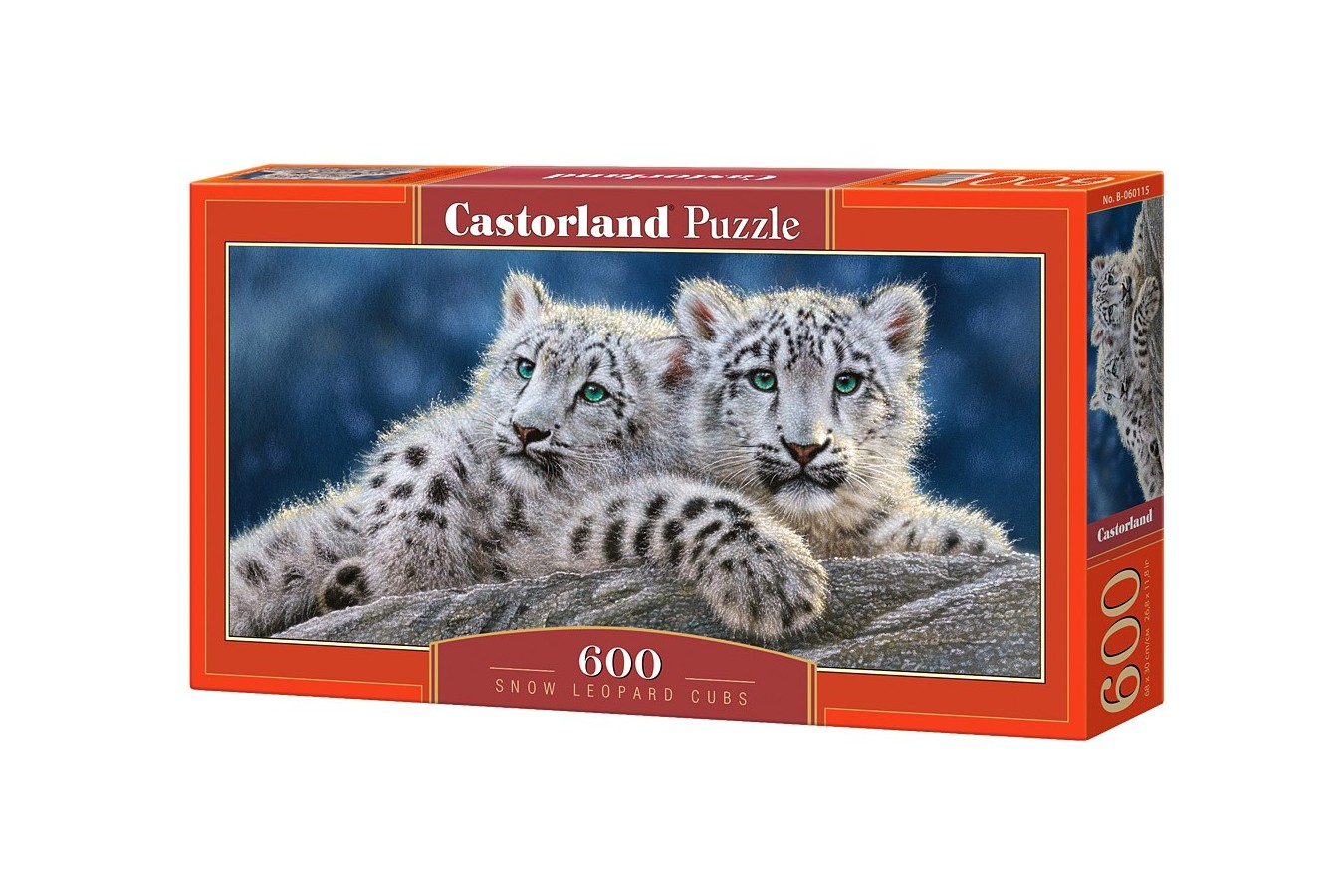 Puzzle Panoramic Castorland - Snow Leopards Cubs, 600 piese