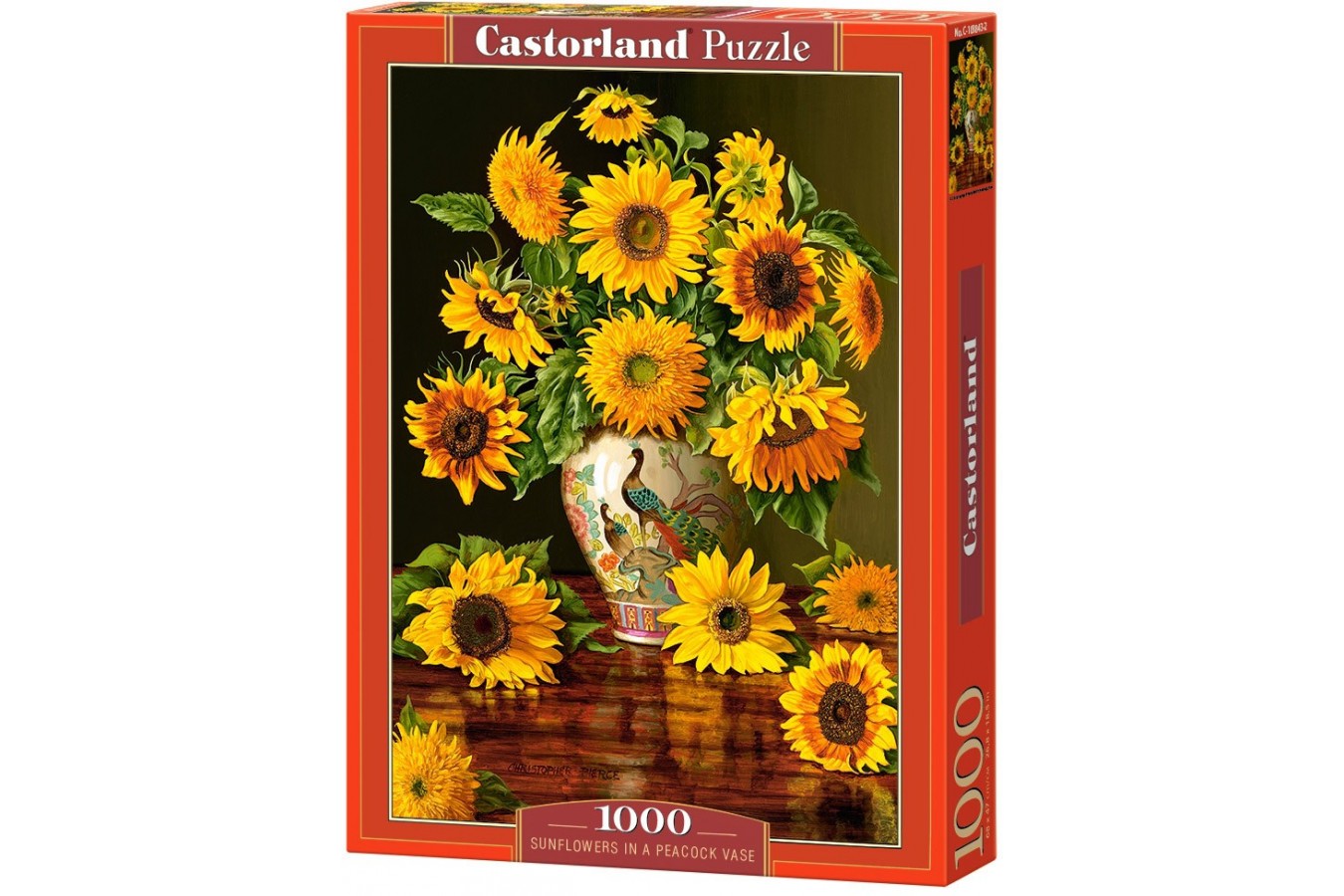 Puzzle Castorland - Sunflowers in a Peacock Vase, 1000 piese