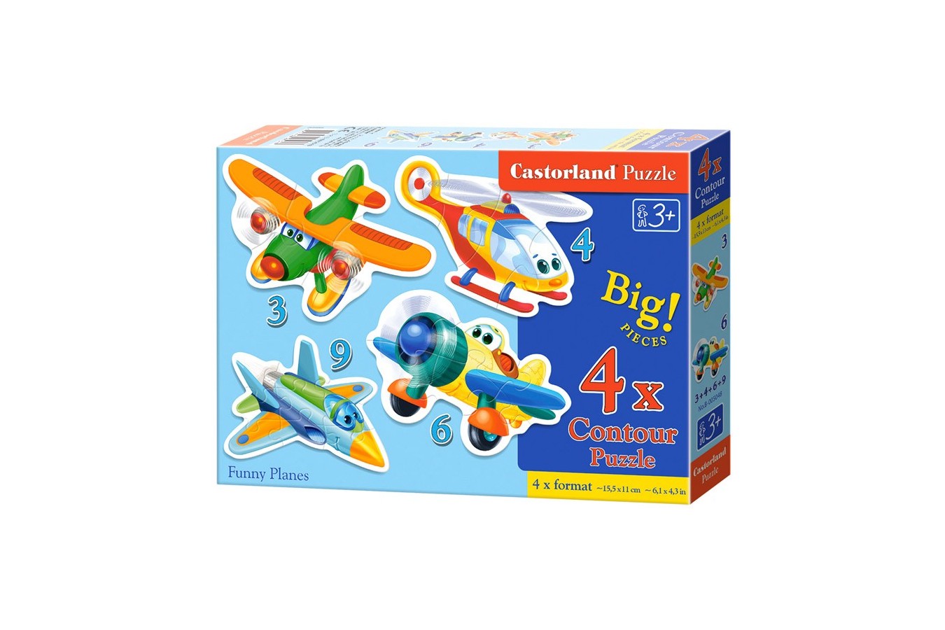 Puzzle Castorland 4 in 1 - Funny Planes, 3/4/6/9 Piese