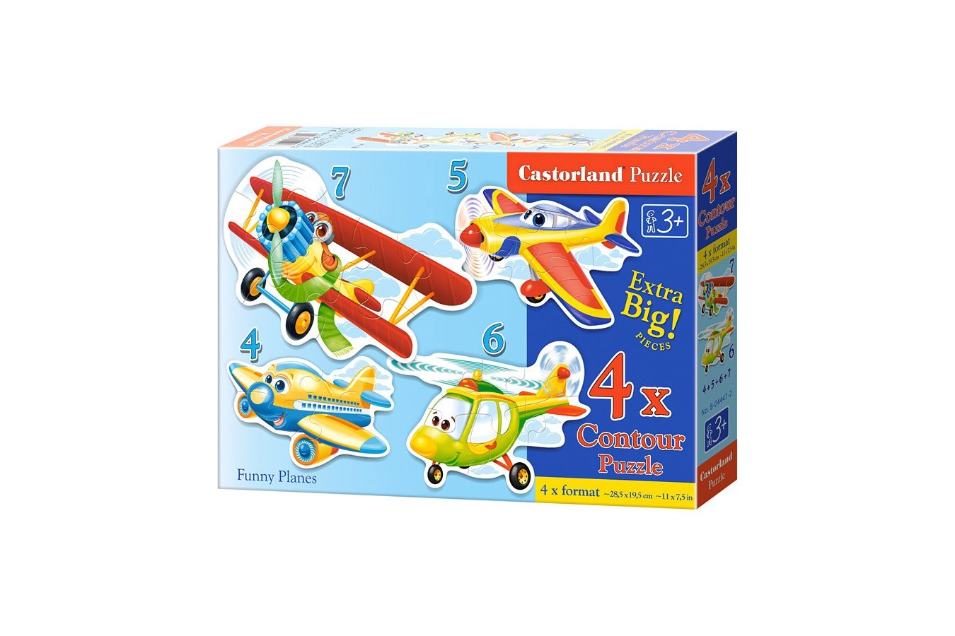 Puzzle 4 in 1 Castorland - Funny Planes, 4/5/6/7 piese