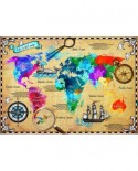 Puzzle Bluebird - Colorful World Map, 2000 piese (70001)