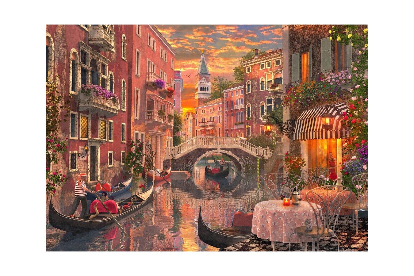 Puzzle Bluebird - Dominic Davison: An Evening Sunset In Venice, 1500 piese (70115)