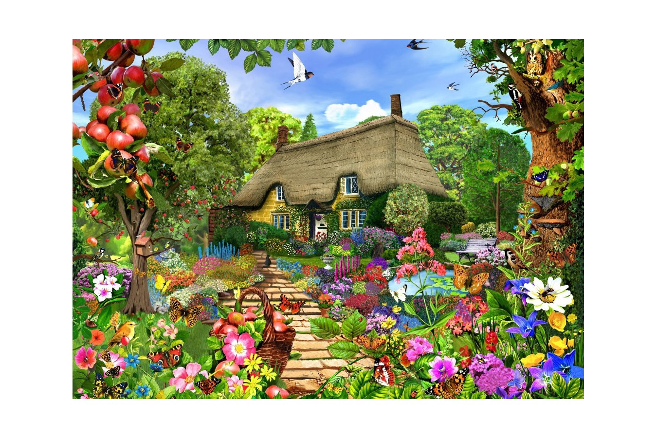 Puzzle Bluebird - English Cottage Garden, 1500 piese (70141)