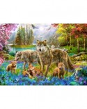 Puzzle Bluebird - Spring Wolf Family, 1500 piese (70195)
