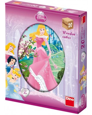 Puzzle cuburi din lemn Dino - Disney Princess, 20 piese (63023)