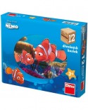 Puzzle cuburi din lemn Dino - Nemo, 12 piese (63017)