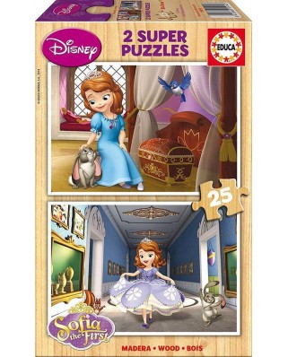 Puzzle din lemn Educa - Sofia the First, 2x25 piese (15914)