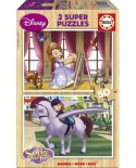 Puzzle din lemn Educa - Sofia the First, 2x50 piese (15915)